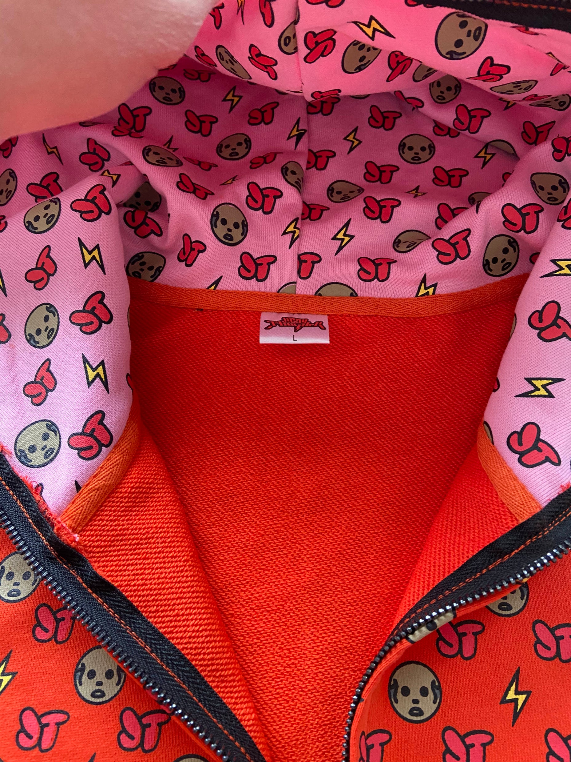 JIGGY Thunder "Monogram" Hoodie (Pink Brim Tomato Red)