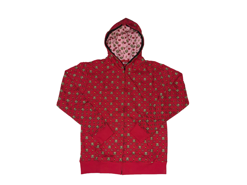 JIGGY Thunder "Monogram" Hoodie (Pink Brim Tomato Red)